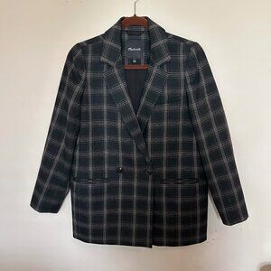 Madewell Boyfriend Blazer Black Plaid Small